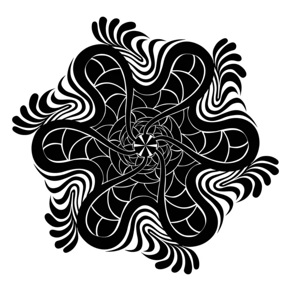Mandala Vetorial Abstrato Ilustração Preto Branco — Fotografia de Stock