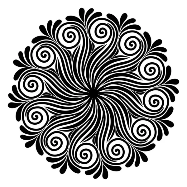 Mandala Vector Black White Illustration — 스톡 사진