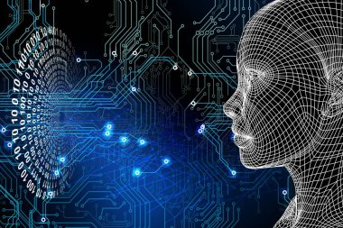 İnsan beyniyle soyut arkaplan