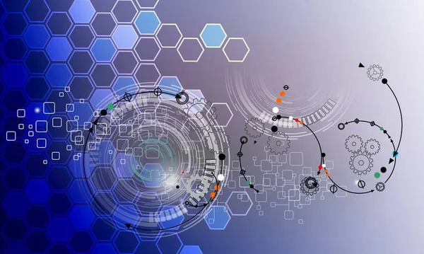 Altıgenli ve dişli tekerli soyut arkaplan