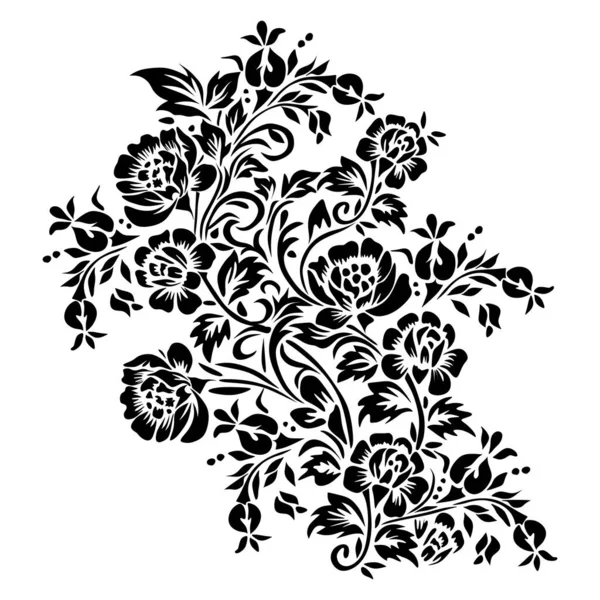 black and white floral ornament