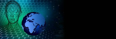 Dünya haritası ve küresi olan soyut arkaplan