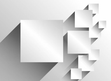 Gri arkaplanın köşesinden kesilmiş beyaz kağıt. vektör illüstrasyonu.