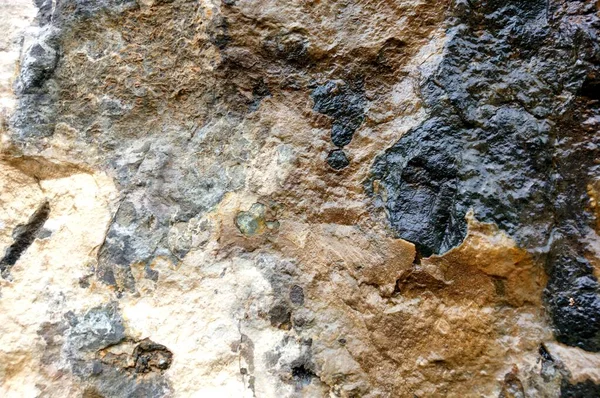 Textura Parede Pedra Com Rachaduras Arranhões Que Podem Ser Usados — Fotografia de Stock