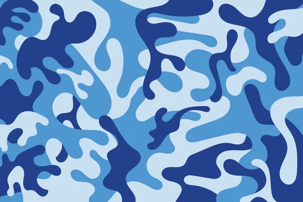 Camouflage Soldier Pattern Design Background Clothing Style Army Blue Camo — Stockvektor