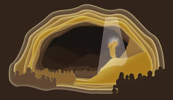 Moses Brings Commandments Paper Art Abstract Illustration Minimalism Digital Art — стоковое фото