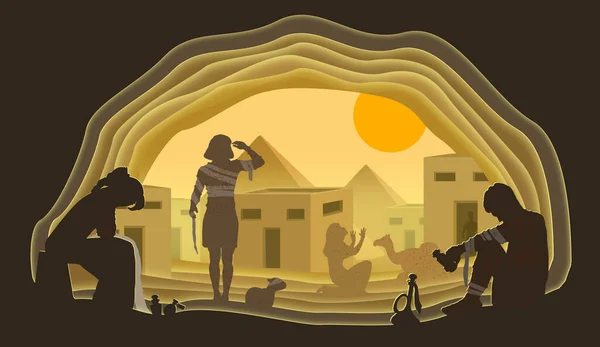 10埃及瘟疫 圣经故事 纸业艺术 摘要说明简约主义 数码艺术 — 图库照片