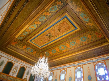 Bahşisaraj, Kırım - 18 Eylül 2020: Han Sarayı Konferans Salonu Tavanı, Bakhchisarai, Kırım