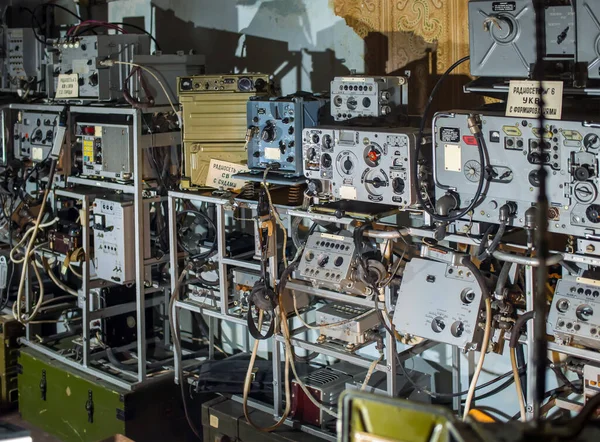 Севастополь Крым Сентября 2020 Года Оборудование Радиорубки Подземного Убежища Экспозиция — стоковое фото