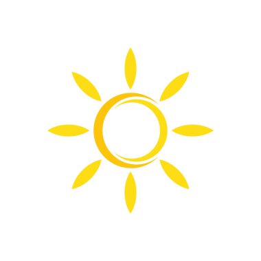 güneş illüstrasyon logo vektör şablon tasarımı
