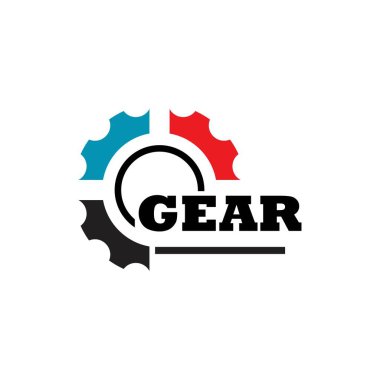 Gear Logo Şablonu vektör çizimi tasarımı