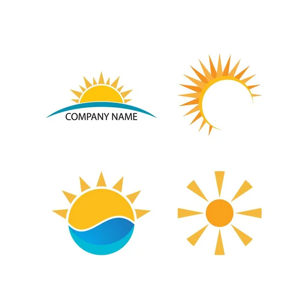 Sun Illustration Logo Vector Icon Template — Stock Vector