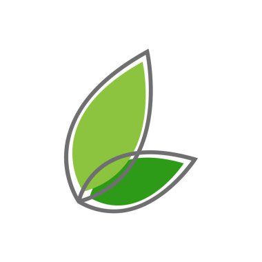 Yeşil yaprak logosu ekoloji doğa element vektör simgesi