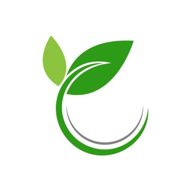 Yeşil yaprak logosu ekoloji doğa element vektör simgesi