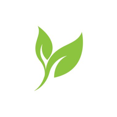 Yeşil yaprak logosu ekoloji doğa element vektör simgesi