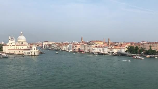 Panoramica Della Laguna Venezia Sotto Cielo Nuvoloso — Video Stock