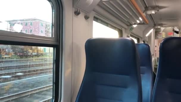 Ventana Vista Desde Tren Pasajeros Movimiento — Vídeos de Stock