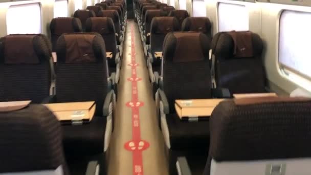 Порожній Вагон Високошвидкісного Пасажирського Поїзда — стокове відео