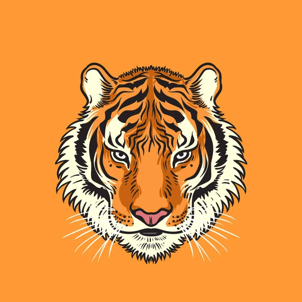 Tijger Gezicht Vectorillustratie — Stockvector