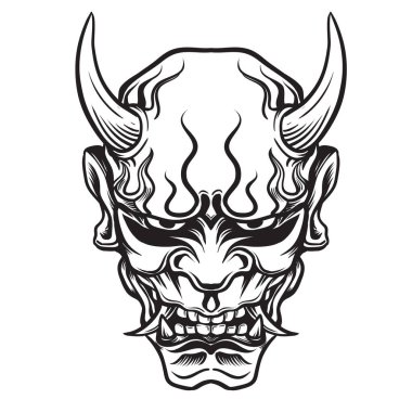 Oni mask japan vector illustration,shirt design or poster