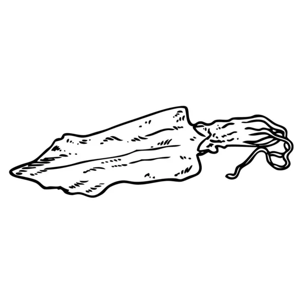 Sepia Seca Calamar Parrilla Vector Illustration — Archivo Imágenes Vectoriales
