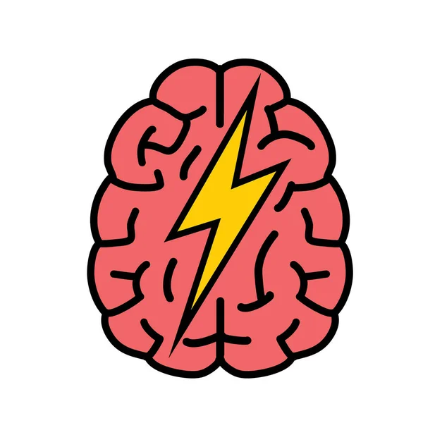 脳梗塞ベクター 上の図では人間の大脳 アイコンベクトルイラスト — ストックベクタ