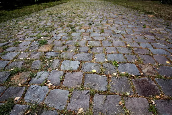 Old Large Gray Paving Stones Road Background Image Your Design — Stock Photo, Image