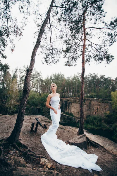 Obra Arte Uma Mulher Bonita Esbelta Com Penteado Elegante Envolto — Fotografia de Stock