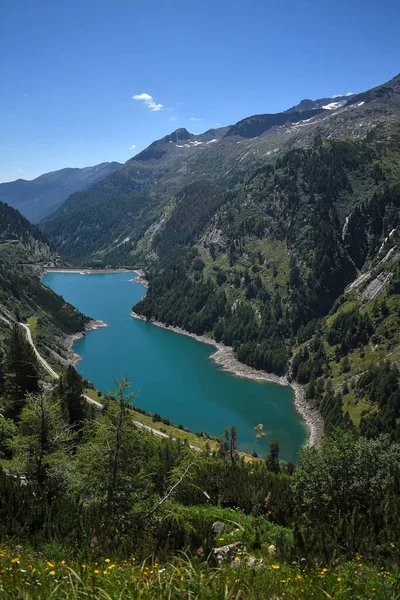Great View Galgenbichlspeicher Dam Alps Beautiful Blue Water High Mountains — Stock Photo, Image