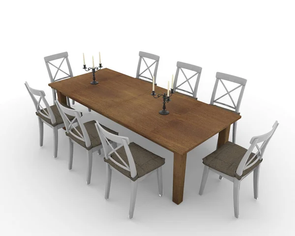 Family Children Sitting Dining Table — Stock Photo, Image