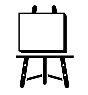 Vektör ahşap kahverengi Sienna şövale boş boş tuval üzerinde arka izole kadar sahte ile