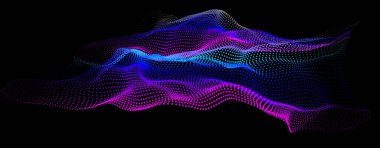 Nod dalga formu topolojisi. Sonsuz gövde büyük veri titreşimi. Bilim tümseği tepeleri. Siber nokta dizisi alanı. 3D deniz noktaları. Bilgi akışının şebeke yapısı.