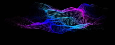 Nod dalga formu topolojisi. Sonsuz gövde büyük veri titreşimi. Bilim tümseği tepeleri. Siber nokta dizisi alanı. 3D deniz noktaları. Bilgi akışının şebeke yapısı.