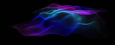 Nod dalga formu topolojisi. Sonsuz gövde büyük veri titreşimi. Bilim tümseği tepeleri. Siber nokta dizisi alanı. 3D deniz noktaları. Bilgi akışının şebeke yapısı.