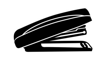 Siyah düz kabartmalı Staple Simgesi, beyaz arkaplan vektör illüstrasyonunda izole edilmiş doldurulmuş biçim