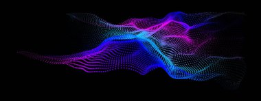 Nod dalga formu topolojisi. Sonsuz gövde büyük veri titreşimi. Bilim tümseği tepeleri. Siber nokta dizisi alanı. 3D deniz noktaları. Bilgi akışının şebeke yapısı.