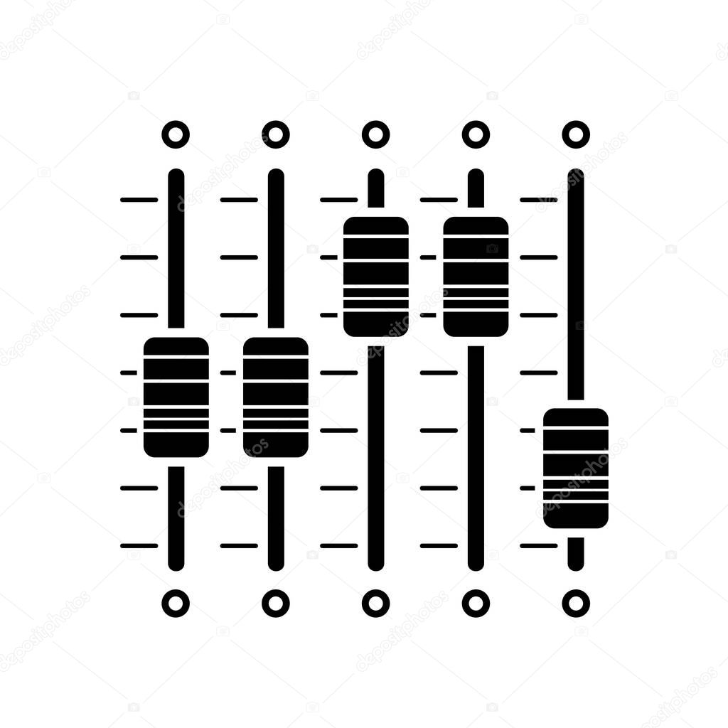 Equalizer slider simple style black logo icon. Vector jumper music vector detailed illustration isolated
