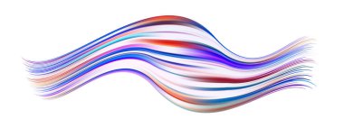 Koyu arkaplanda üç boyutlu soyut kıvrımlı akışkan şekil. Modaya uygun sıvı tasarımı. Akış şekilleri akarsu boyası. Derin analiz fırça darbesi renkli afiş. Vektör illüstrasyonu gerçekçi boya ağı ızgarası.