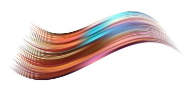 Koyu arkaplanda üç boyutlu soyut kıvrımlı akışkan şekil. Modaya uygun sıvı tasarımı. Akış şekilleri akarsu boyası. Derin analiz fırça darbesi renkli afiş. Vektör illüstrasyonu gerçekçi boya ağı ızgarası.