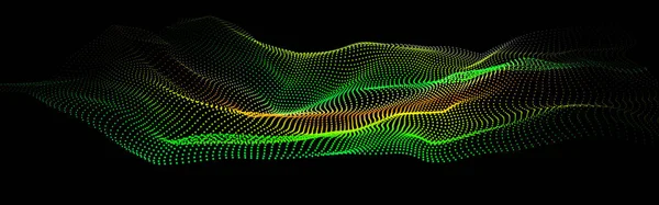 Données Profondes Dans Cadre Big Data Point Wave Hud Glow — Image vectorielle