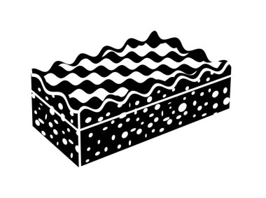 Banyo bezi ikonu. Temiz basit biçim siyah ayrıntılı logo ikonu vektörü siyah illüstrasyon izole edildi