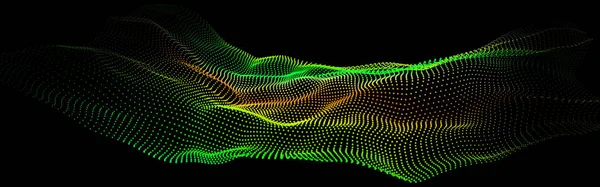 Deep Data Part Big Data Point Wave Hud Glow Green — Stock Vector