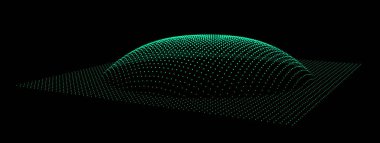 Dağ gibi kabarcıklar. Hill, küresel çıkıntı. Noktalardan oluşan yarımküre. Parçacık boyutu ses dalgası. Kürenin bir kısmı kutup tepesi küre yüzeyini etkiler. Büyük veri akışı hesaplaması.