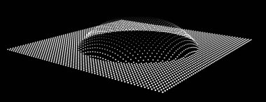Dağ gibi kabarcıklar. Hill, küresel çıkıntı. Noktalardan oluşan yarımküre. Parçacık boyutu ses dalgası. Kürenin bir kısmı kutup tepesi küre yüzeyini etkiler. Büyük veri akışı hesaplaması.