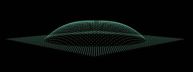 Dağ gibi kabarcıklar. Hill, küresel çıkıntı. Noktalardan oluşan yarımküre. Parçacık boyutu ses dalgası. Kürenin bir kısmı kutup tepesi küre yüzeyini etkiler. Büyük veri akışı hesaplaması.