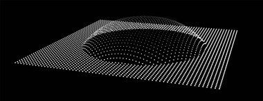 Dağ gibi kabarcıklar. Hill, küresel çıkıntı. Noktalardan oluşan yarımküre. Parçacık boyutu ses dalgası. Kürenin bir kısmı kutup tepesi küre yüzeyini etkiler. Büyük veri akışı hesaplaması.