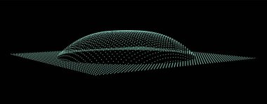 Dağ gibi kabarcıklar. Hill, küresel çıkıntı. Noktalardan oluşan yarımküre. Parçacık boyutu ses dalgası. Kürenin bir kısmı kutup tepesi küre yüzeyini etkiler. Büyük veri akışı hesaplaması.