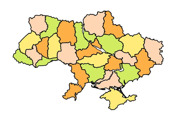Colorful Ukraine Map Regional Centers Concept Land Education Trip Detail — Vetor de Stock