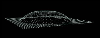 Dağ gibi kabarcıklar. Hill, küresel çıkıntı. Noktalardan oluşan yarımküre. Parçacık boyutu ses dalgası. Kürenin bir kısmı kutup tepesi küre yüzeyini etkiler. Büyük veri akışı hesaplaması.