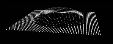 Dağ gibi kabarcıklar. Hill, küresel çıkıntı. Noktalardan oluşan yarımküre. Parçacık boyutu ses dalgası. Kürenin bir kısmı kutup tepesi küre yüzeyini etkiler. Büyük veri akışı hesaplaması.